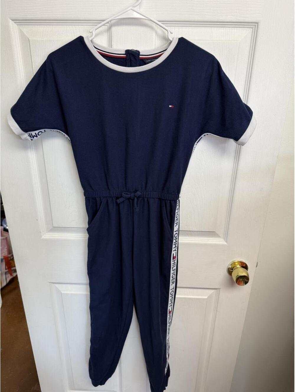 Tommy Hilfiger Navy Logo Tape Jumpsuit Women’s Medium